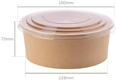 Bowl Kraft 1000cc con tapa PET compostable Envases Bio